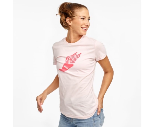 Tenis Saucony Rested Short Sleeve Mujer Tops Ropa Barely Rosas México MX-052-LG